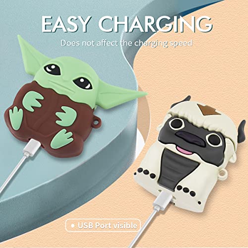 2Pack Wqnide Airpods Accessories For Airpods Case, Cute Animal Funny Character Unique Baby Yooda Anime Silicone Protective Case Girls Boys For Airpod 1St 2Nd Generation Cover With Keychain (Baby+Apaa) #TOP2
