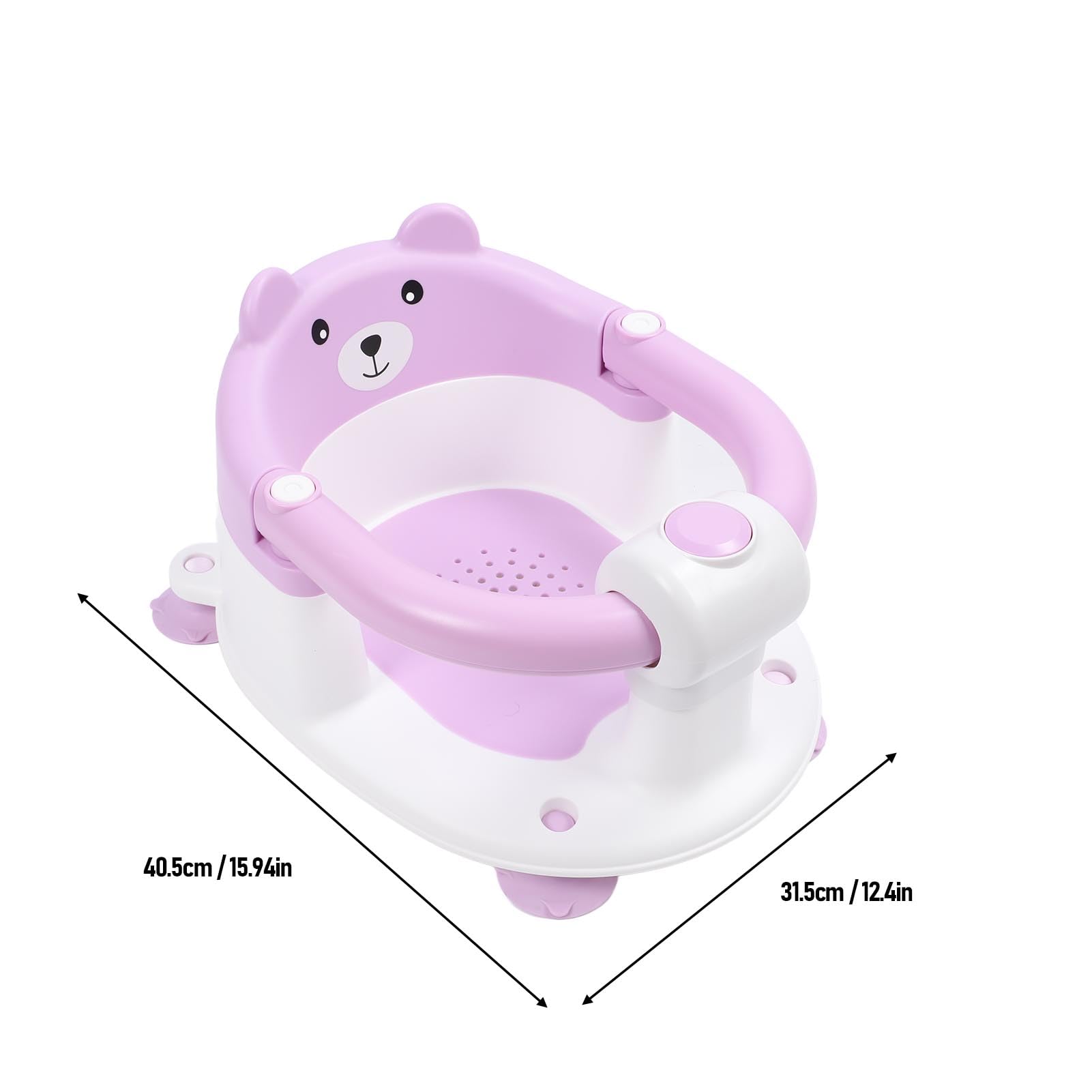 Asiento de Baño Ergonómico para Bebé, Silla de Baño Ligera y Portátil para Recién Nacido, Taburete de Ducha Antideslizante con Diseño Ergonómico, Asiento para Bañera de bebé (PURPLE)