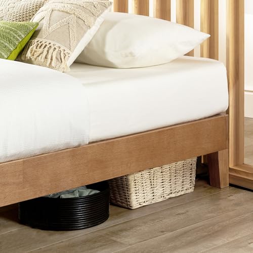 Mellow Naturalista Grand - 12 Inch Solid Wood Platform Bed with Wooden Slats - No Box Spring Needed - Twin (Natural Pine)
