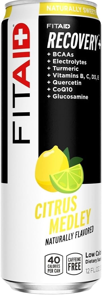 FITAID, Number 1 Post-Workout Recovery Drink, Contains BCAAs, Glucosamine, Omega-3s, 40 Calories, 12 Fl Oz