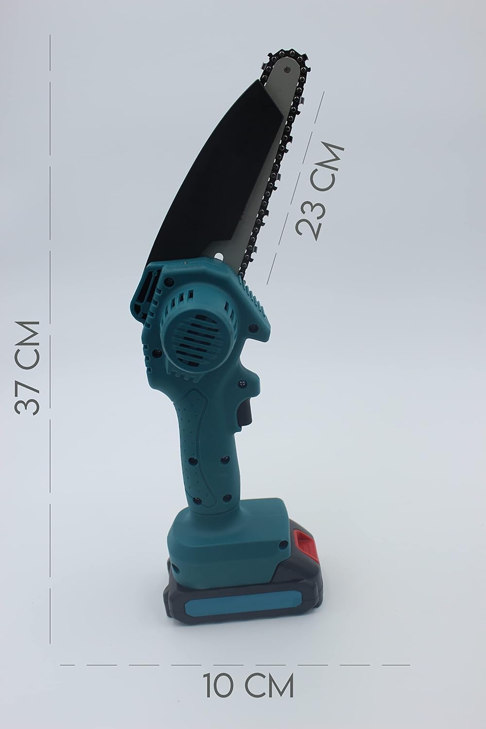 Mini motosierra eléctrica con batería para poda, con 2 baterías, cadena de 10,16 cm (4 pulgadas), práctico maletín de transporte para corte de madera Jardines DIY CW838
