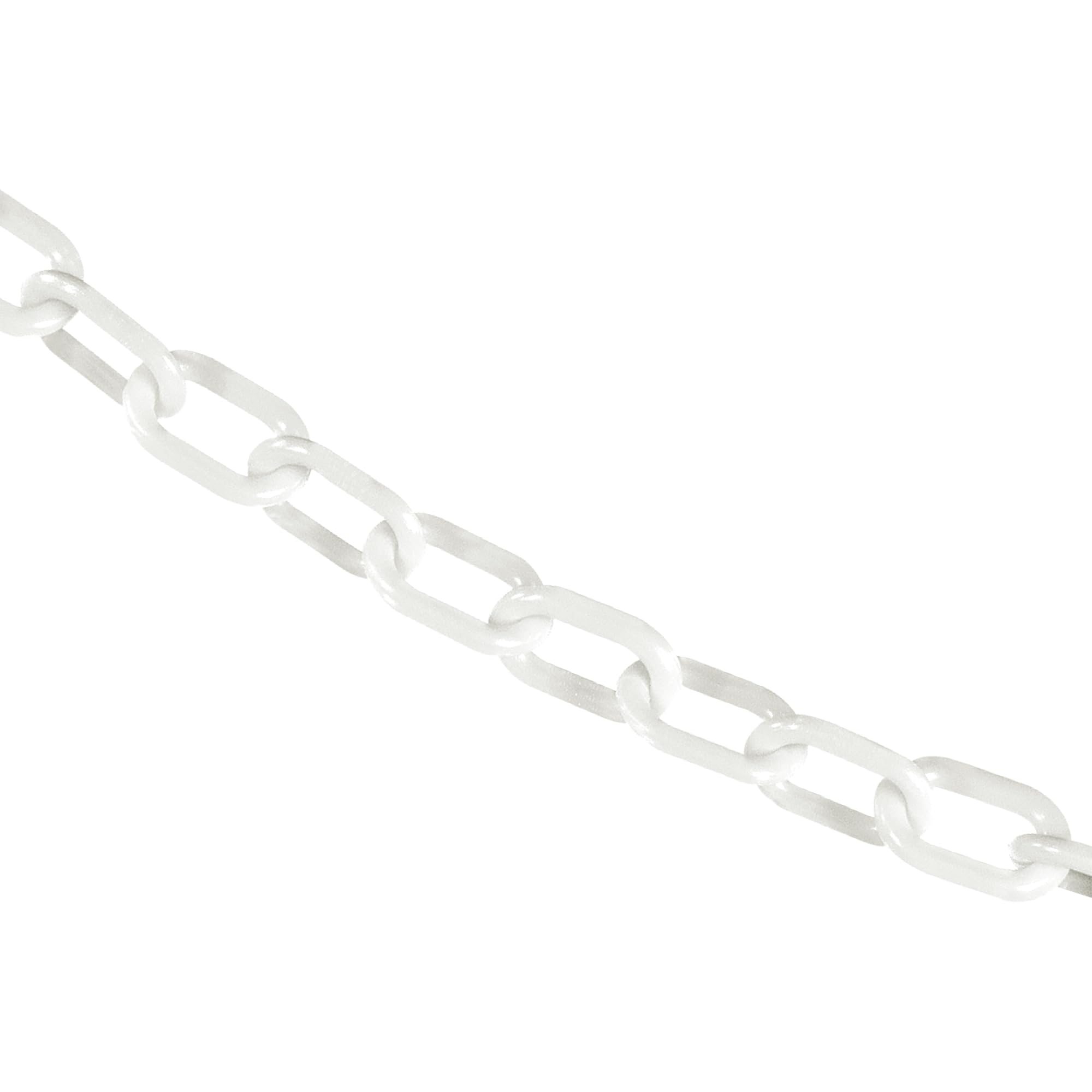 2,5 cm. Chaîne de barrière en plastique (n°4), blanche, 50 m.