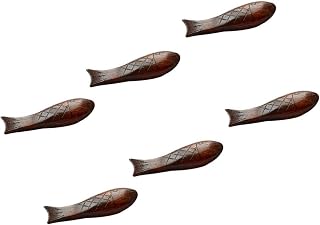 SHERCHPRY Japanese-Style Handmade Fish Chopstick Holder Set 6 pack Chopsticks Rests for Spoon and Fork Round Drum Design 3.34 X 0.98 X 0.39 in Dining Table Decor