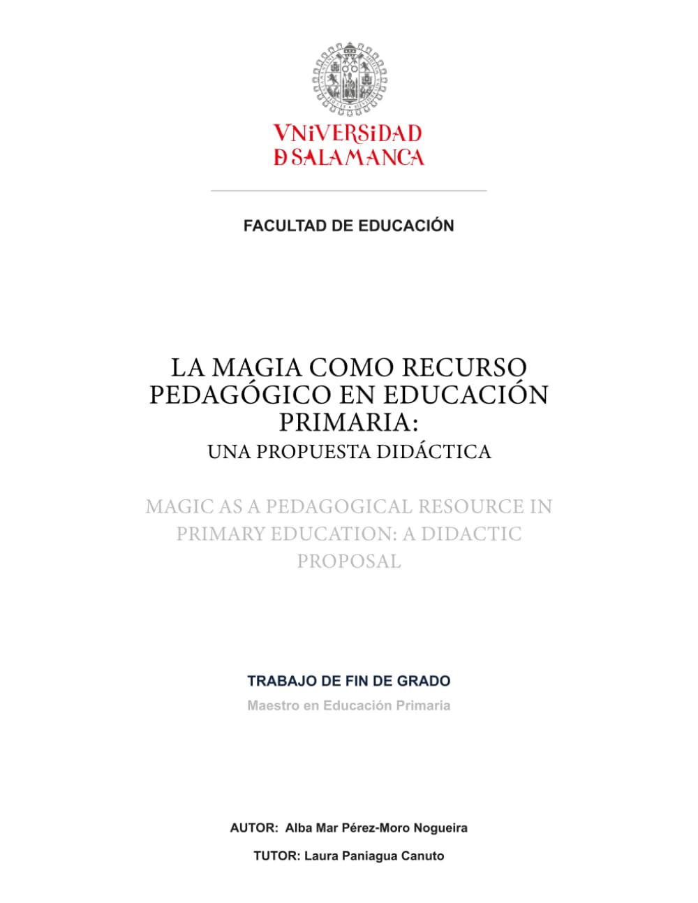 La magia como recurso pedagógico en Educación Primaria: Una propuesta didáctica