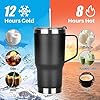 GUDEMAO 20 oz Tumbler with Handle, Stainless Steel Insulated Tumblers with Lid and Straw, Double Wall Vacuum Insulated Tumbler, Leak-proof, Insulated Travel Mug Coffee Cup for Cold and Hot (Black) - Image 5