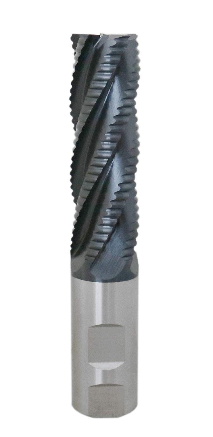 Accusize Industrial Tools Standard Tooth M42 8% Cobalt Tialn Roughing End Mill, 1'' Diameter, 1'' Shank Diameter, 3'' Flt Length, 1102-0031