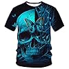 RASBCTK Men's Skull Graphic Tshirt 3D Print Skeleton Shirt for Men Funny Skull Tees Top, Blue, 3XL #2