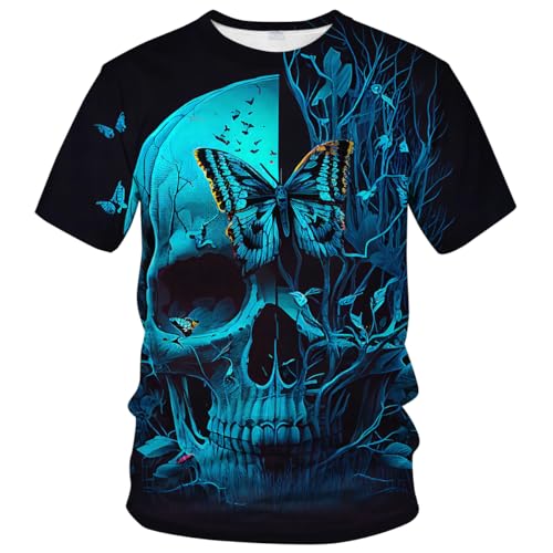 RASBCTK Men's Skull Graphic Tshirt 3D Print Skeleton Shirt for Men Funny Skull Tees Top - Image 4