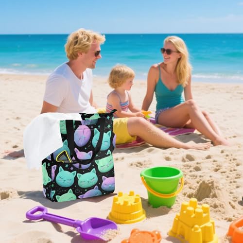 Bolsa de mano impermeable con diseño de gato Chibi 3D para guardar libros escolares 7