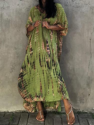 Image of Kaftan Dresses for Women Plus Size Summer Beach Dress with Print and Swim Cover Ups