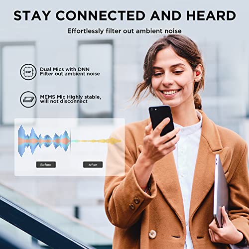 1More Comfobuds Mini Hybrid Active Noise Cancelling Earbuds, In-Ear Headphones With Stereo Sound, Earbuds Wireless Bluetooth 5.2, Clear Calls, Wireless Charging, Soothing Sound, Waterproof, Red #TOP4