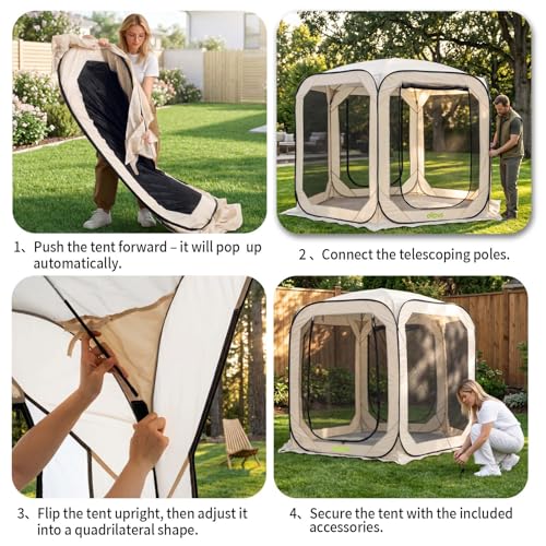 Carpa Instantánea con Mosquitero 10x10 FT para 4-6 Personas miniatura 7