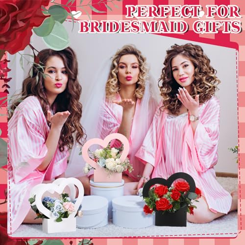 Boîtes en forme de cœur pour bouquets de fleurs sans pli - 5