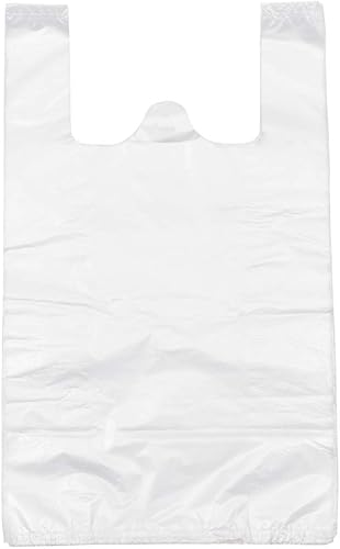 Bolsas de plástico blanco con asas a granel bolsas de plástico para Negocio bolsas de comestibles bolsas de compras al por menor bolsas de mercancía