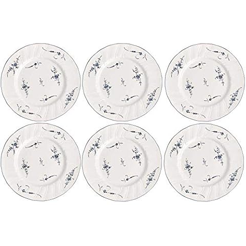 Villeroy & Boch VIEUX LUXEMBOURG Speiseteller 6er Set 26cm weiß blau Porzellan Cover