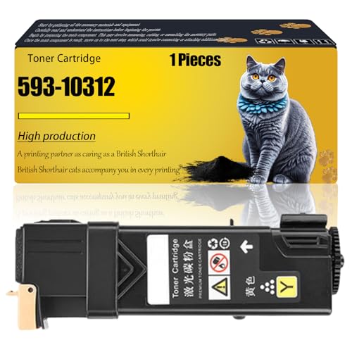 WZLAD 593-10312 Compatible for Dell Toner Cartridge 593-10316 593-10317 593-10313 593-10315 593-10319 593-10314 593-10318 1320cn 2130cn 2135cn Printers (Yellow)