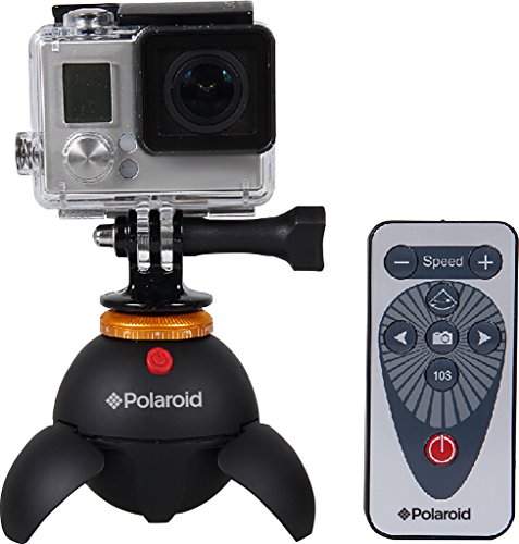Polaroid Rechargeable Panorama Eyeball Head w/Remote Control 360º Rotation – Includes Attachments