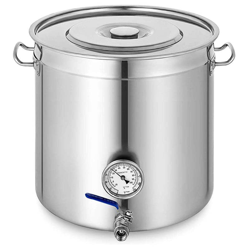 Pentola versatile progettata con un coperchio per trattenere calore e umidità per risultati ottimali. Goditi una distribuzione costante del calore, ideale per una varietà di attività di cottura, tra cui bollire i frutti di mare e la produzione di birra fatta in casa. Questa pentola efficiente garantisce velocità di ebollizione elevate per le attività culinarie.