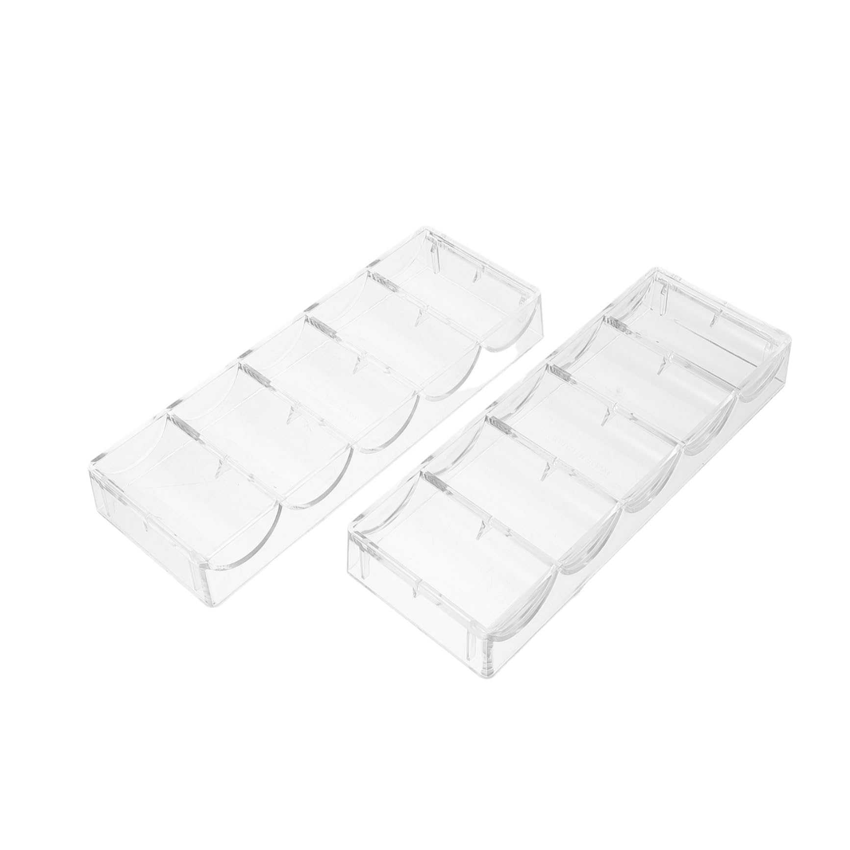 BESTonZON Set of 2 Poker Chip Trays Acrylic Chip Organizer 100 Capacity Case for Efficient Game Management