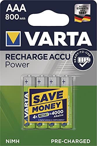 Varta NiMH Longlife Battery 800 mAh Micro AAA/HR03 Pack of 4
