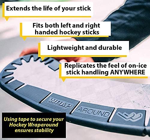 Hockey Wrap Around Stick Blade Protector - Hockey Training Equipment For Off Ice Practice - Accessories, Gear (Black, 3 Pack) #TOP1