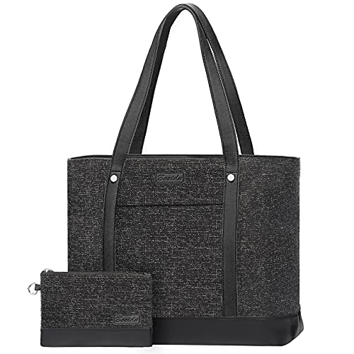 Laptop Tote Bag for Women, Water Resistant Canvas Womens Work Tote Bag, Large Capacity Shoulder Bag Fits 15.6 inches Laptop