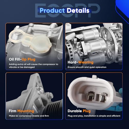 Image of ECCPP AC Compressor with Clutch 2000-2005 for Cadillac DeVille 4.6L 2001-2003 for Oldsmobile Aurora 4.0L 2004-2005 for Pontiac Bonneville 4.6L Air Conditioning Compressor