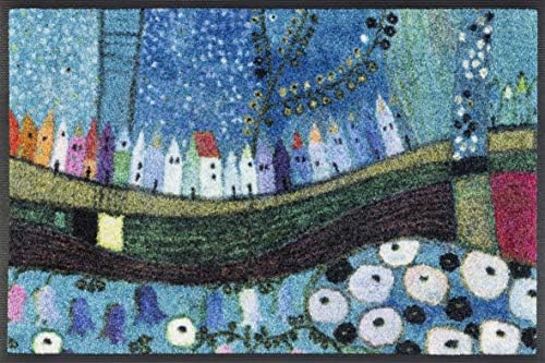 Wash+Dry Stadt in Blau Rug 40×60 cm, Suitable for Indoor and Outdoor, Washable Wash+Dry Stadt in Blau Rug 40×60 cm, Suitable for Indoor and Outdoor, Washable