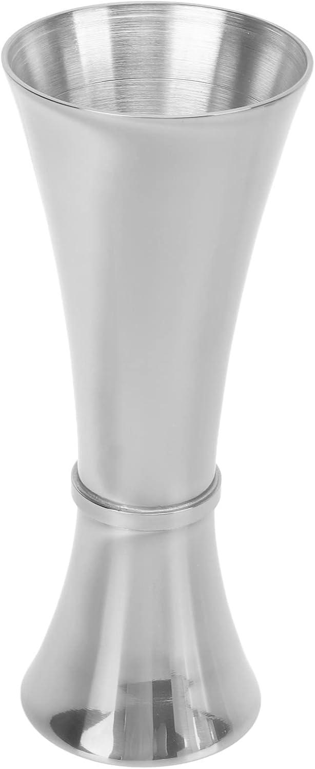Double Jigger, Thicken Design Wide Opening Slick Measuring Jigger, Durable 304 Stainless Steel Wide Opening Bar Double Jigger, for Bar(Mirror Light Horn Measuring Cup)