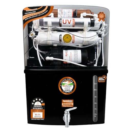 Image of Aqua X Pure AquaVision AI Black RO Water Purifier | RO+UV+UF Multi-Stage Purification | Copper & Zinc Mineral Boost | 20 LPH High-Efficiency Performance | 1-Year Warranty*. (Premium Grand+ Black)