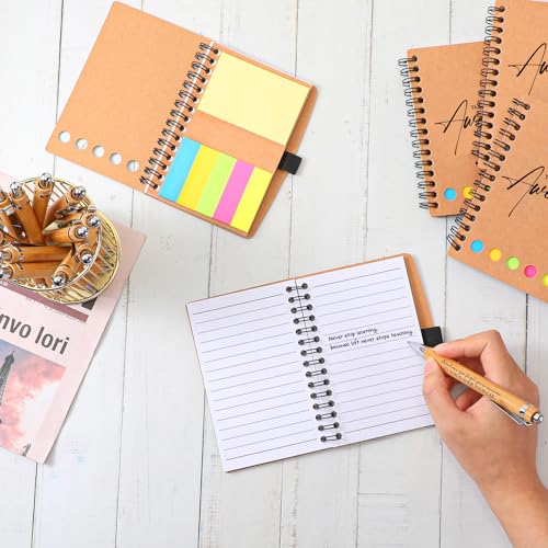 Carnets à spirales et stylos motivationnels Chuangdi (lot de 60) en kraft pour collègues - 7