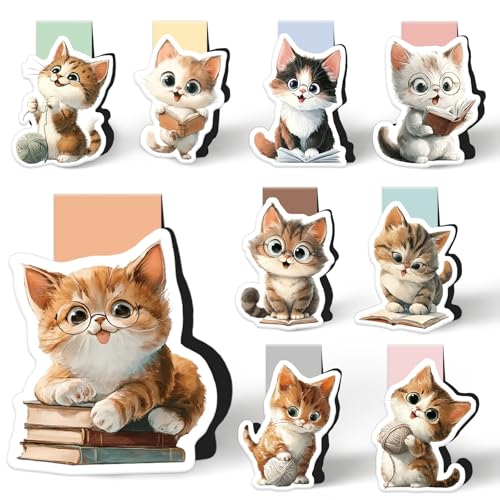 Magnetische Lesezeichen Katze, Geschenke für Katzenliebhaber, Lesezeichen Magnetische Kinder, Katzen Geschenke für Frauen, Kleine Geschenke für Kinder, Freunde, Lehrer, Buchliebhaber