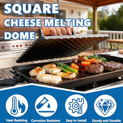 Image of SafBbcue 10 inch Square Cast Iron Burger Press Smash Burger Griddle Weight Press for Blackstone, Pitboss, Camp Chef Flat Top Grills Accessories, Bacon Press for griddle for Grill Cooking Accessories, 2PCS
