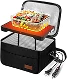 DoubleCare Scaldavivande Elettrico Portatile, 12V/24V/110V/220V 3 in 1 Porta 8.87L Pranzo Riscaldabile per auto, Microonde Portatile, Forno Portatile per Ufficio, Lavoro, Casa, Viaggi, Auto