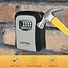 GRIFEMA Key Safe Wall Mounted Police Approved, Lock Box Outdoor 4 Digit Combination, Heavy Duty Waterproof Key Cabinet for Home Garage School Airbnb GA1003-1, Gray, External dimensions: 115x95x40mm #5