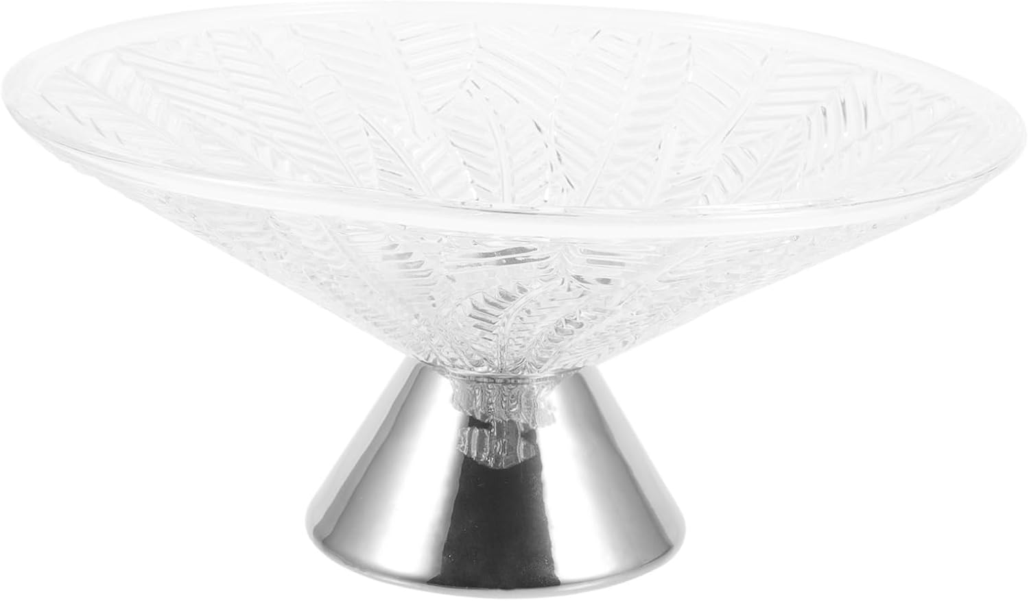 Garneck Leaf Glass Fruit Bowl Dry Fruit Tray Countertop Display Footed Bowl Snack Serving Plate