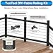 TooTaci 30 Pack T316 Stainless Steel Black Protector Sleeves Inner Thickened for Metal/Wood Post of 1/8 Cable Railing Kit, Marine Cable Railing Hardware for 1/8 Wire Through No Gap for Railing Decor ﻿