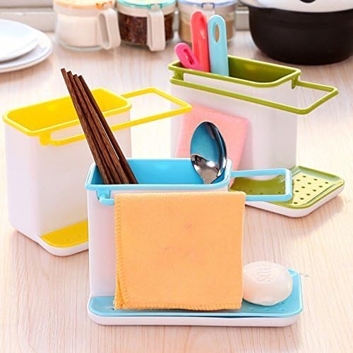 Gade Kitchen Sink Tidy Self Draining Sink Caddy With Base Stand Organizer Brush Sponge Cleaning Cloth Holder