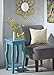 Kate and Laurel Lillian Wood Pedestal End Table with Curved Legs and Shelf, Teal