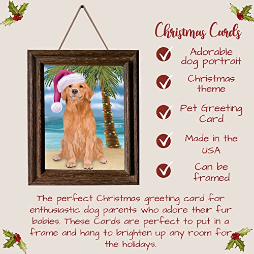 Summertime Tropical Beach Golden Retriever Dog Greeting Cards - Adorable Pets Invitation Cards With Envelopes - Pet Artwork Christmas Greeting Cards Gcd2030 (10) #TOP5