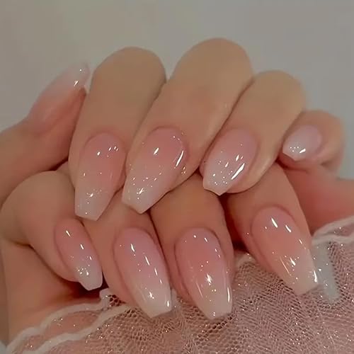 24 Pcs Spring Press on Nails Short Ballerina Square -