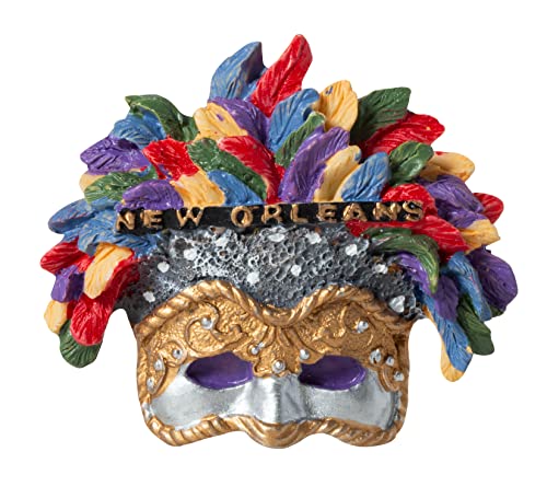 Imán Decorativo Máscara de Plumas 3D Colorido Mardi Gras
