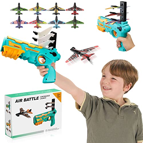 HUALEDI Catapult Plane Launcher Gun,Airplane Launcher Toy,One-Click Ejection Plane Launcher Model,Outdoor Shooting Gift for Kids Aged 3 4 5 6 7 8 and Up,Blue