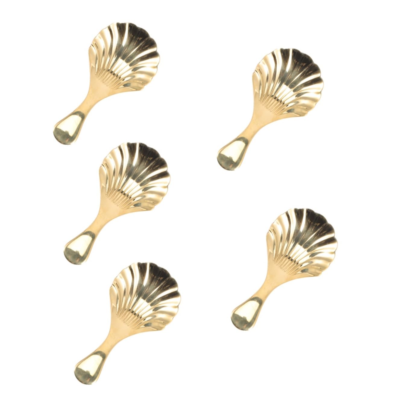 Amosfun 5st Teespatel Aus Messing Mini-schaufel Teeschaufel Vintage Teelöffel Eistee Teelöffel Für Losen Tee Schaufeln Für Würfelbonbons Bar Mehl Schaufel Gewürztee Matcha Golden