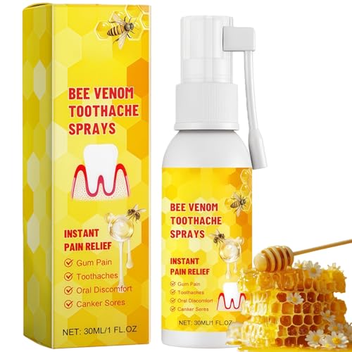 Bee Ve/nom Toothache Re-LIEF Spray Extra Strong, Instant Toothache P-ain Re/LIEF for Adult, Long-Lasting Extra Strength Dental Gel, Gentle Re/LIEF Spray for Tooth Pa-in, Oral Gel for Gum & Oral Care