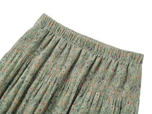 Image of NASHALYLY Women's Chiffon Elastic High Waist Pleated A-Line Flared Maxi Skirts