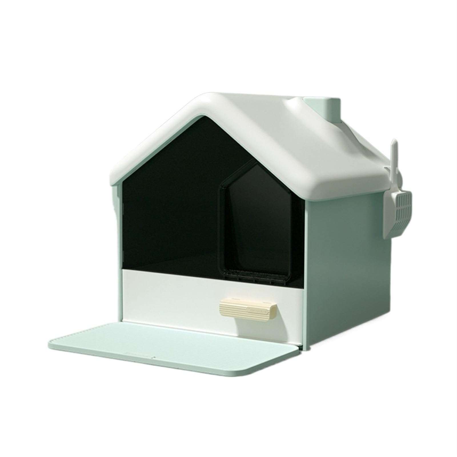 Exclusivo para Gatos y Perros Bandeja de Arena for Gatos con Capucha Gigante, Bandeja for for privacidad y for Mantener la adentro, portátil, fácil Limpiar para Interiores(Green)