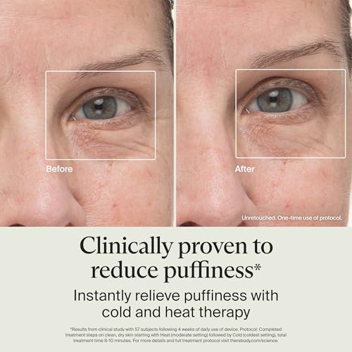 Therabody TheraFace Depuffing Wand – Cold and Heat Skincare Treatment to Depuff and Glow; Beauty Wand, Face Roller and Eye Massager for Eye Puffiness, Dark Circles and Skin Radiance (White) - Image 5