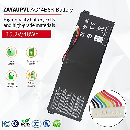 Ac14B8K 4Icp5/57/80 Battery For Acer Aspire 5 A515-51 V3-372T R5-571T R7-371 Es1-511 Es1-512 Es1-531 Es1-711-P1Uv Nitro 5 An515-51 Spin Sp111-31 Chromebook Cb3-531 Cb3-531-C4A5 Cb5-571 Swift 3 Sf314 #TOP4