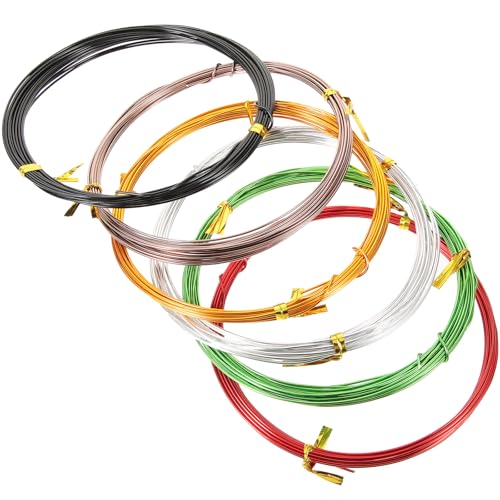 Veemoon 6 pièces Fil Aluminium Anodisé pour Bonsaï et Artisanat Fil Flexible pour Formation et Support de Plantes pour Jardin et Modelage
